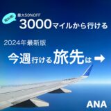 【2024年最新版】ANA今週のトクたびマイル 片道3000マイルから特典旅行航空券予約